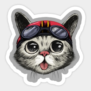 Bikers Cat lil bub kitten tees Sticker